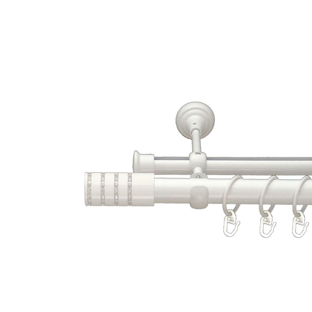 Карниз Orvit Барамелла металевий дворядний опозитний гладка/профільна труба кільце металеве 25/19 мм 300 см Арктіс (00-00010702)