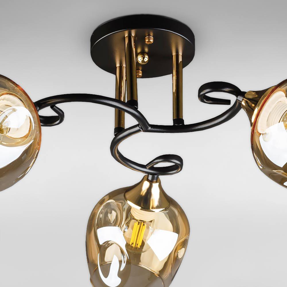 Люстра стельова Light House DL-18663/3 Чорний/Золотий/Шампань - фото 2 Люстра стельова Light House DL-18663/3 Чорний/Золотий/Шампань - фото 2