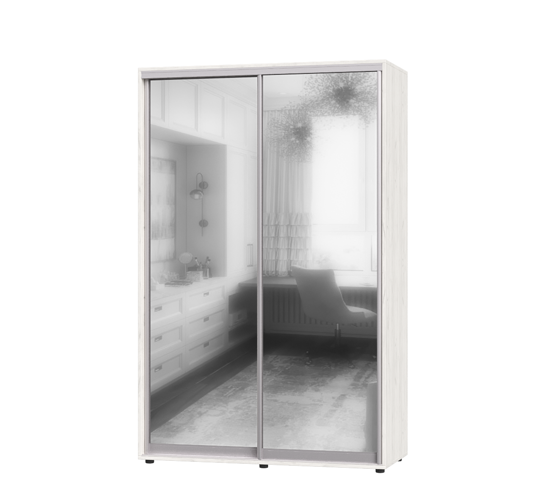 Шкаф-купе двухдверный Эверест ШК-02 150х60х220 см Дуб Крафт Белый (06962)