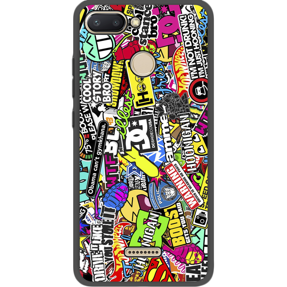 Чехол Boxface Xiaomi Redmi 6 Multicolored Inscriptions Черный силикон (34858-up880-35124)