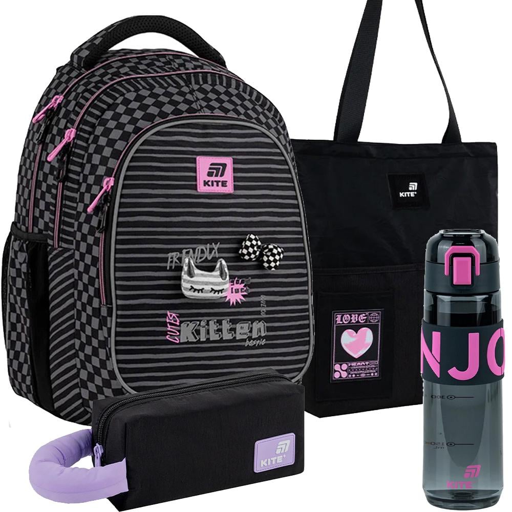 Школьный набор KITE Education teens рюкзак/пенал/сумка-шопер/бутылка (206824)