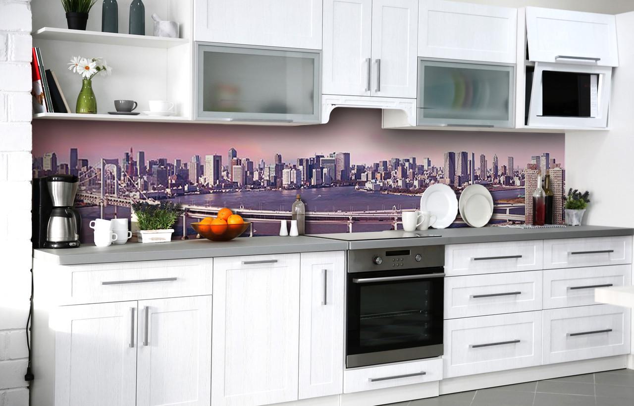 Кухонный фартук Деловой центр виниловый самоклеющийся 60х250 см