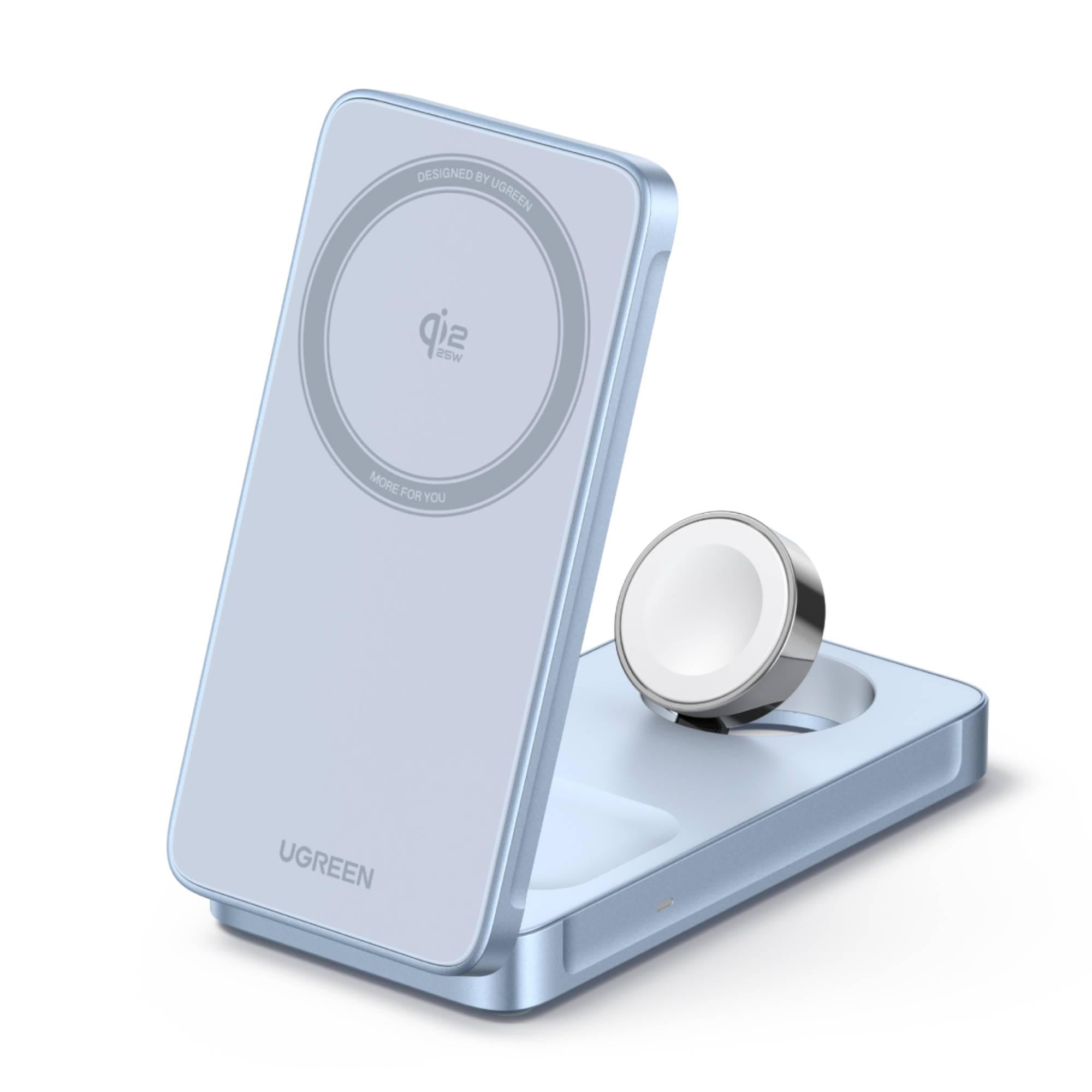 Зарядна станція бездротова Ugreen W757 3в1 Qi2 25 Вт Блакитний (65901)