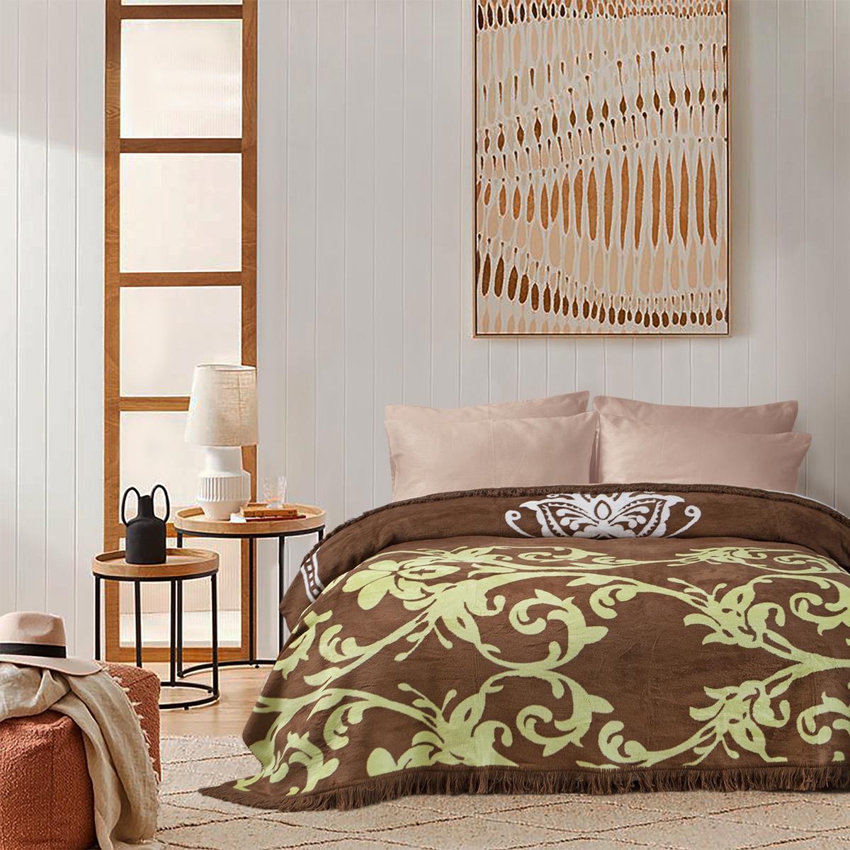 Плед Lotus Saray хлопок 200х220 см Коричневый