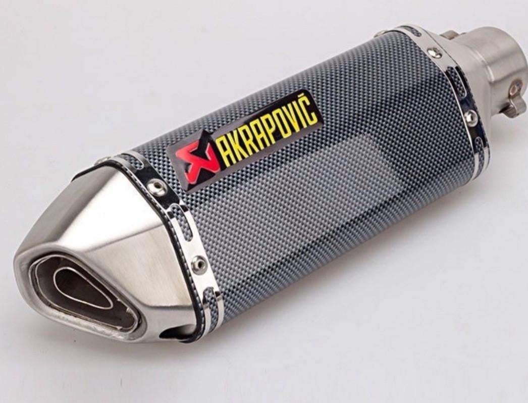 Глушник мото прямоточний 38/51 мм Akrapovic Carbon 370х105 мм - фото 2