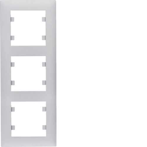 Рамка трехместная вертикальная Hager Lumina Intens Серебряный (WL5632)