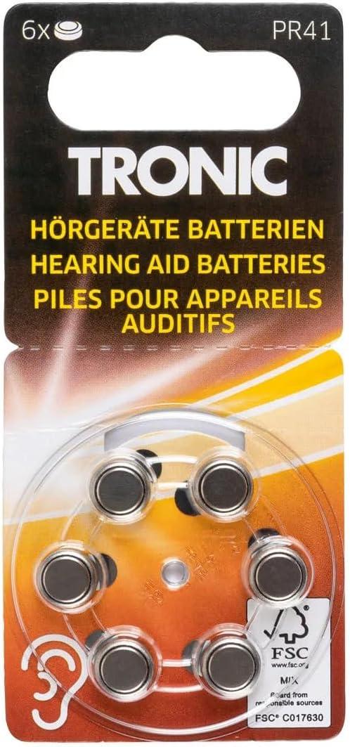 Батарейки для слуховых аппаратов Tronic PR41 (4055334638555)