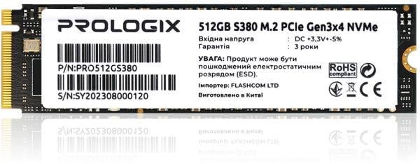 SSD-накопичувач PrologiX S380 512GB M.2 2280 PCIe 3.0 x4 NVMe TLC (PRO512GS380) - фото 2