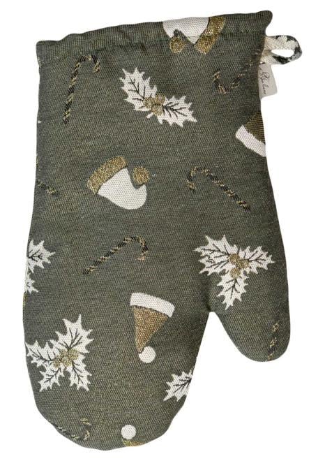 Рукавиця новорічна з люрексом Шапочки Зелений (36844)
