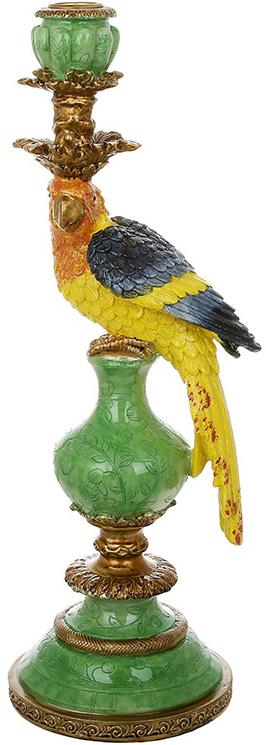 Свічник камінний Папуга для правої сторони полістоун 40 см