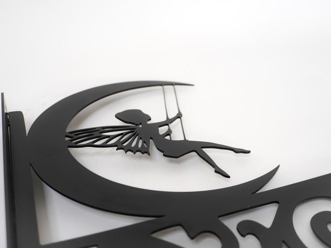 Кронштейн Фея на качели для кашпо с цветами метал Черный (Б014) - фото 5 Кронштейн Фея на качели для кашпо с цветами метал Черный (Б014) - фото 5