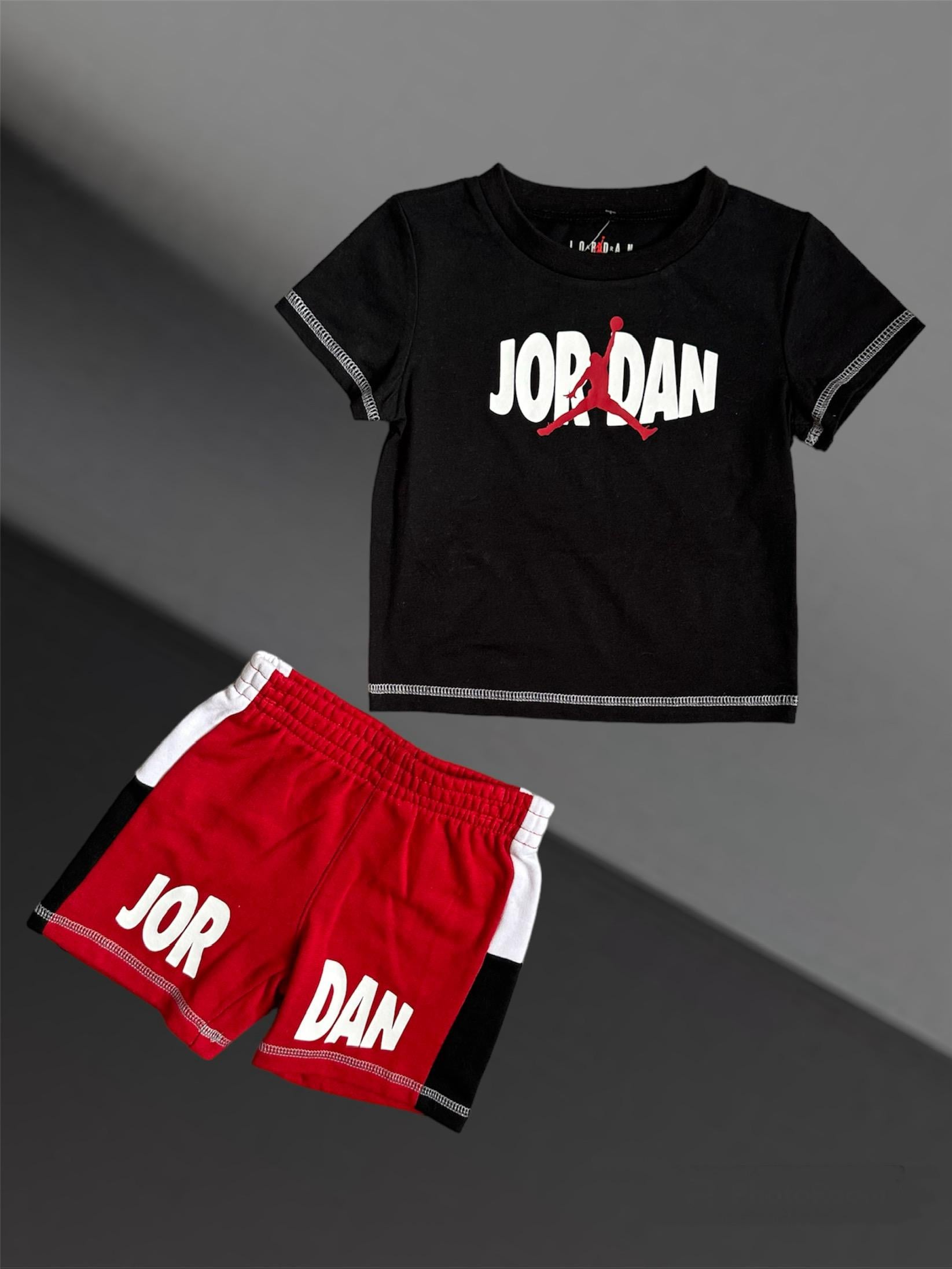 Костюм футболка и шорты Jordan 24 мес 86-92 см Красно-черный (0012769)