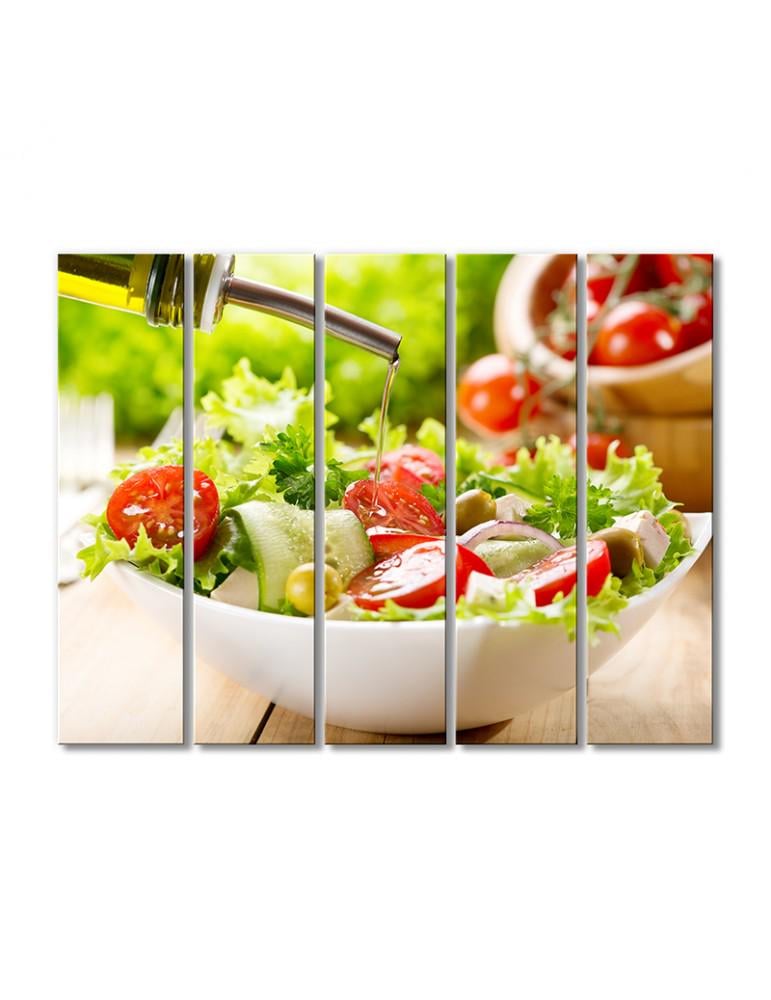 Картина модульная Салат летний 5 модулей 80x120 см