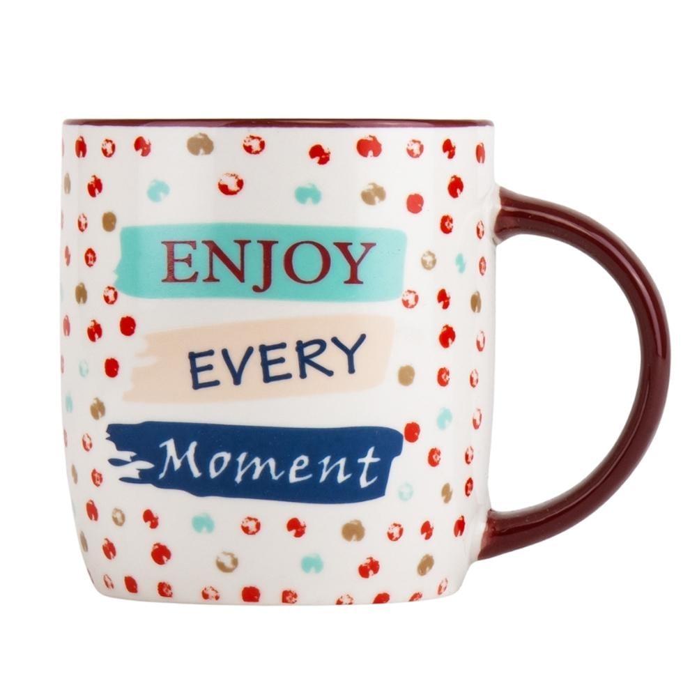 Набор кружек керамических Elisey "Enjoy every moment" 350 мл 4 шт. Белый 6 (9071-002)