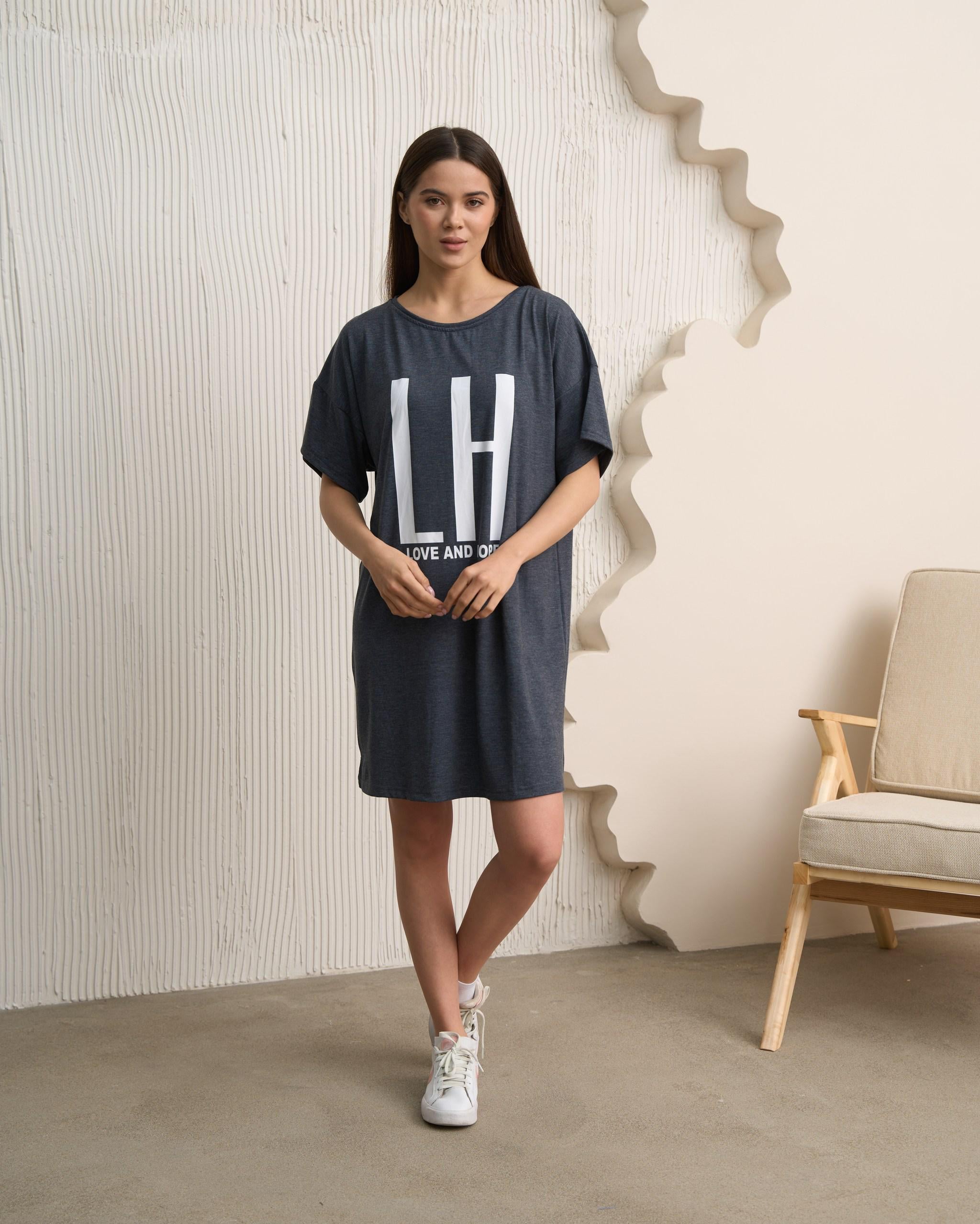 Туника женская с рукавом Love and Hope 83667 M Темно-синий