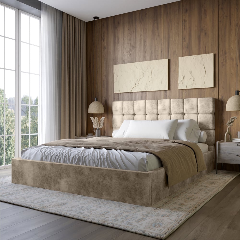 Ліжко двоспальне Lion Піксі Silk 103 180x200 см Кремовий (Lion-044257)