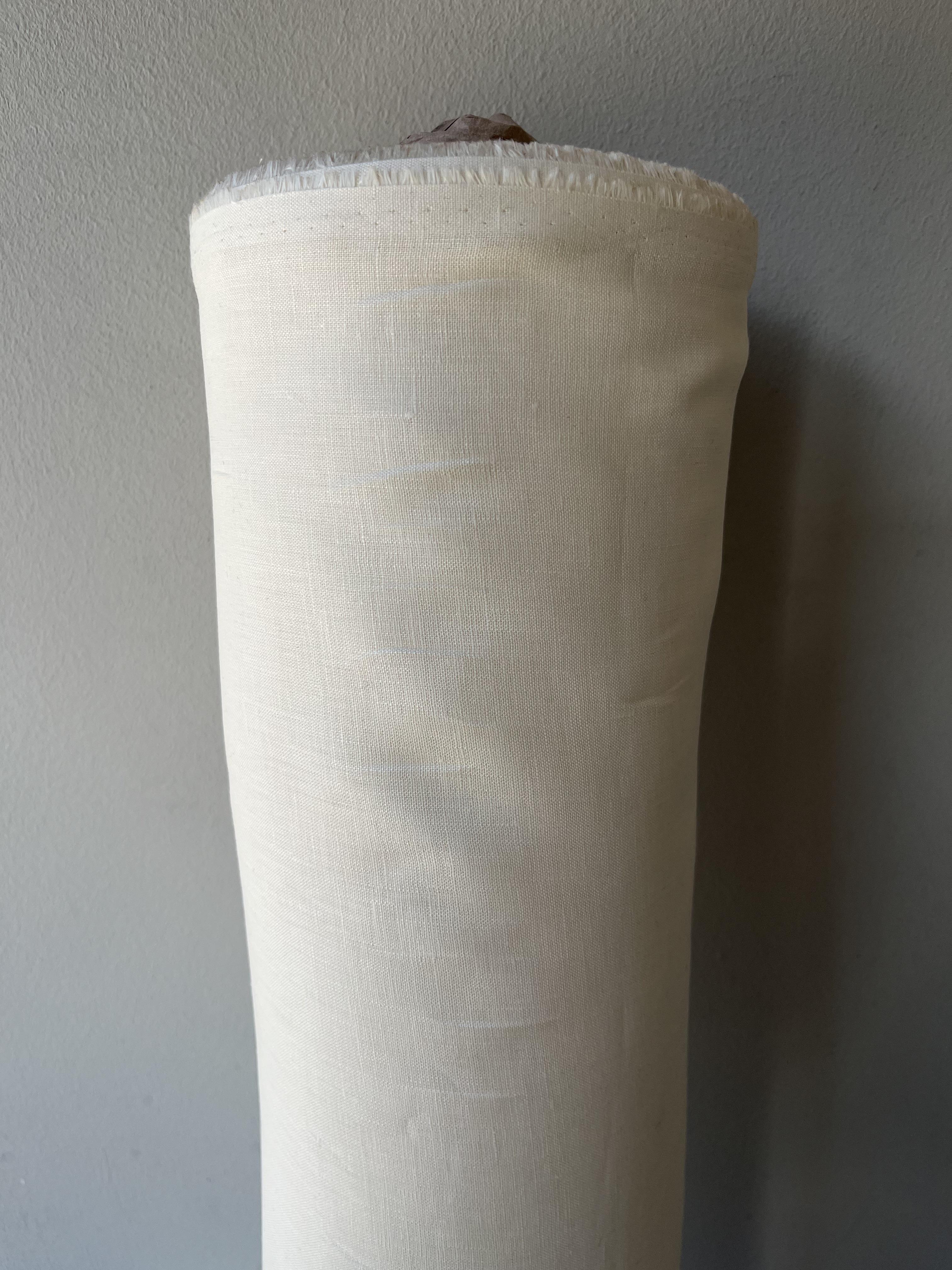 Ткань рубашечно-платья Linen Plus 100% лен смягчена 143 см 1403 Молочный - фото 4