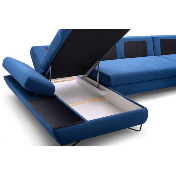 Диван кутовий розкладний Perfect Home Loft III з натурального дерева/ДСП/тканини Mono 241 Синій (49702) - фото 3 Диван кутовий розкладний Perfect Home Loft III з натурального дерева/ДСП/тканини Mono 241 Синій (49702) - фото 3