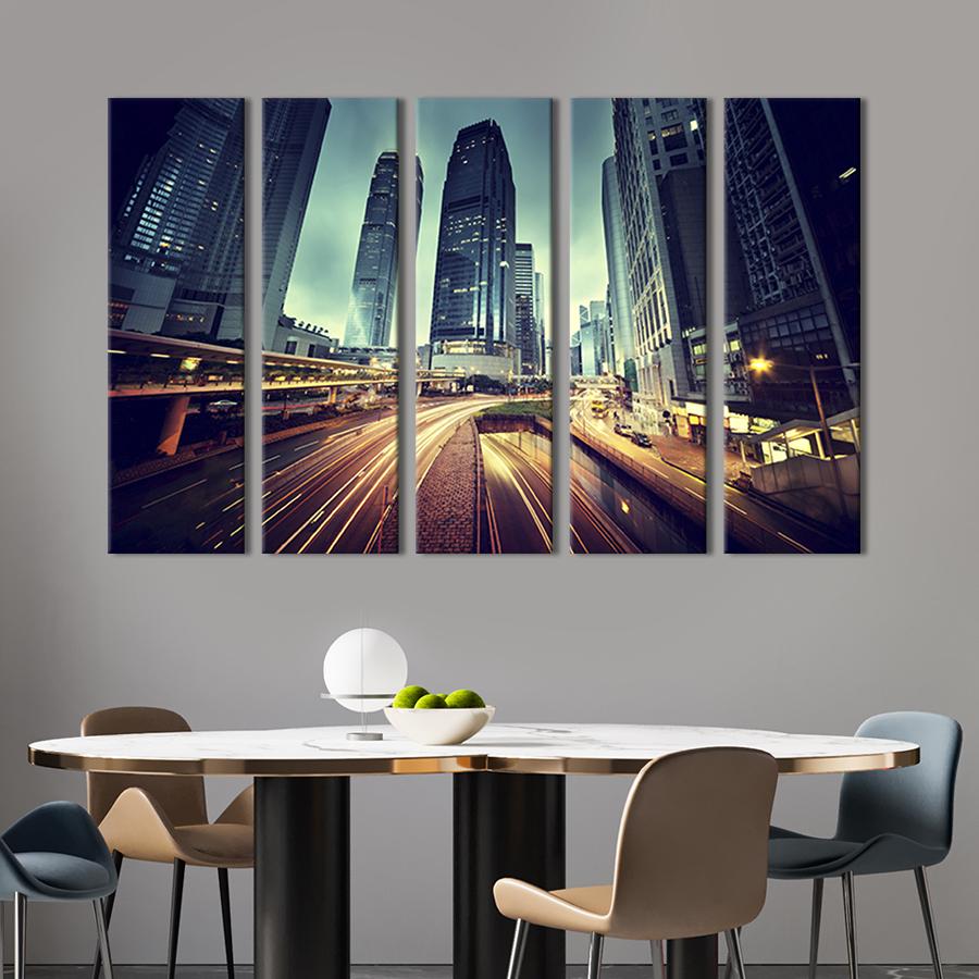 Модульная картина из 5 частей Небоскрёбы в мегаполисе 132x80 см (350-51)