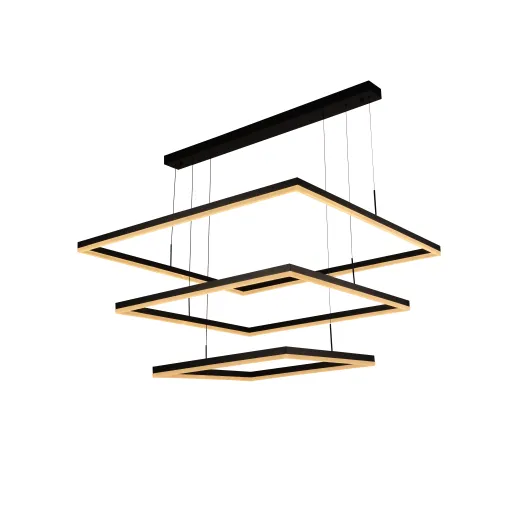 Люстра светодиодная подвесная трехярусная Valeso V QQD3070 BK 80-60-40см 160W 7120 Лм