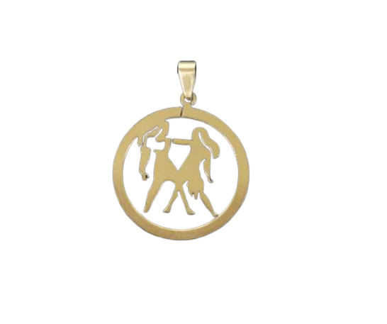 Кулон зодіак Близнюк з медичної сталі 3,0x3,0x0,2 см (t30663)