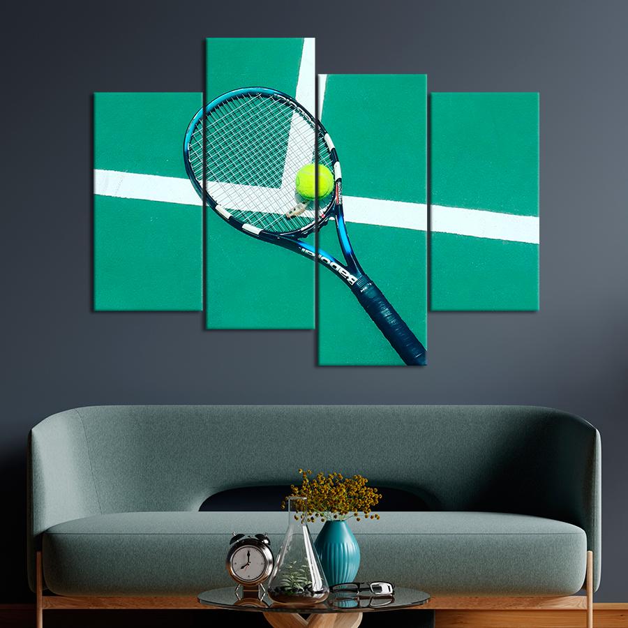 Картина спорт Ракетка с мячом для тенниса 89x56 см (A1236-4)