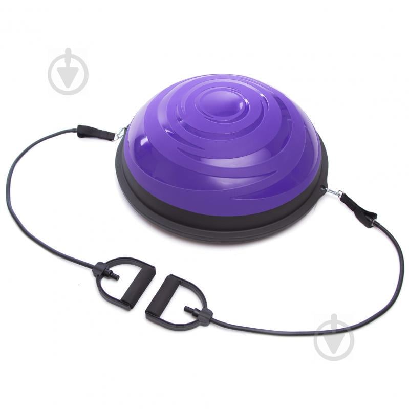 Балансировочная платформа цельная planeta-sport BOSU с двумя эспандерами FI-1935 Фиолетовый