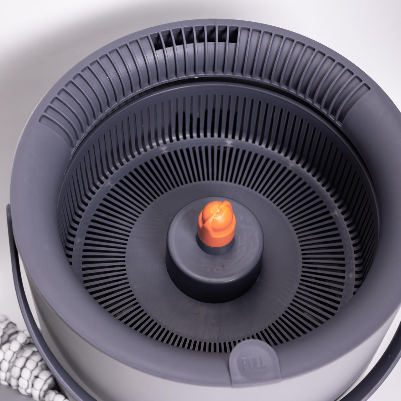 Набор для уборки с круглой телескопической шваброй из микрофибры и ведром с отжимом для пола (HP-35015-22) - фото 8 Набор для уборки с круглой телескопической шваброй из микрофибры и ведром с отжимом для пола (HP-35015-22) - фото 8