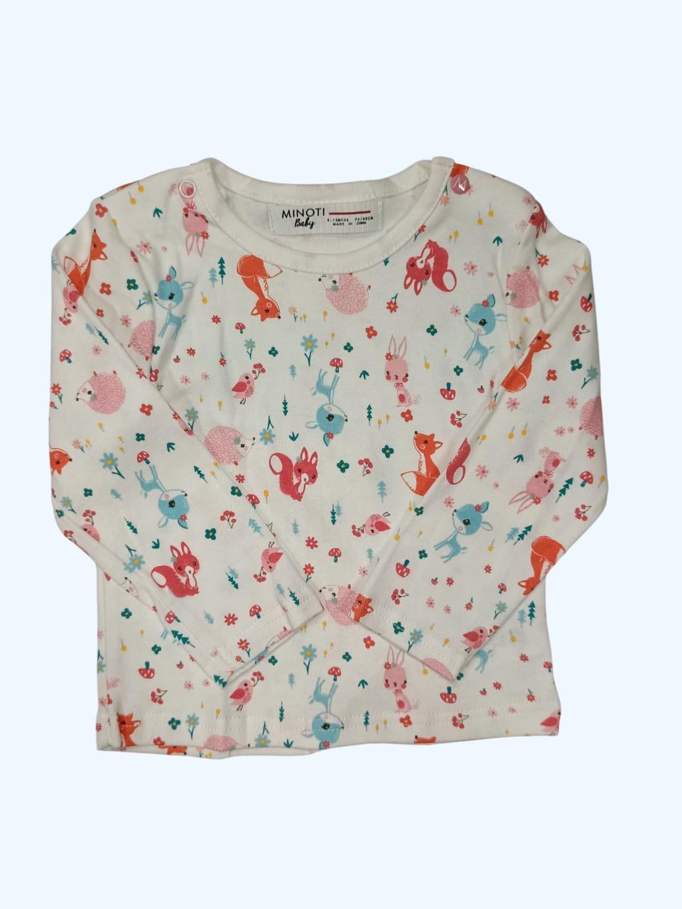 Лонгслів дитячий для дівчинки Minoti 74-80 см Білий (0379B)