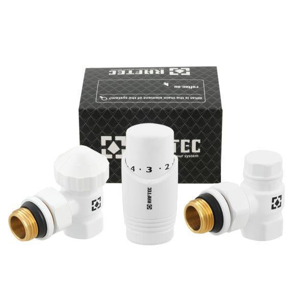 Комплект для подключения радиатора Raftec угловой 1/2" White (DKTU11-W)