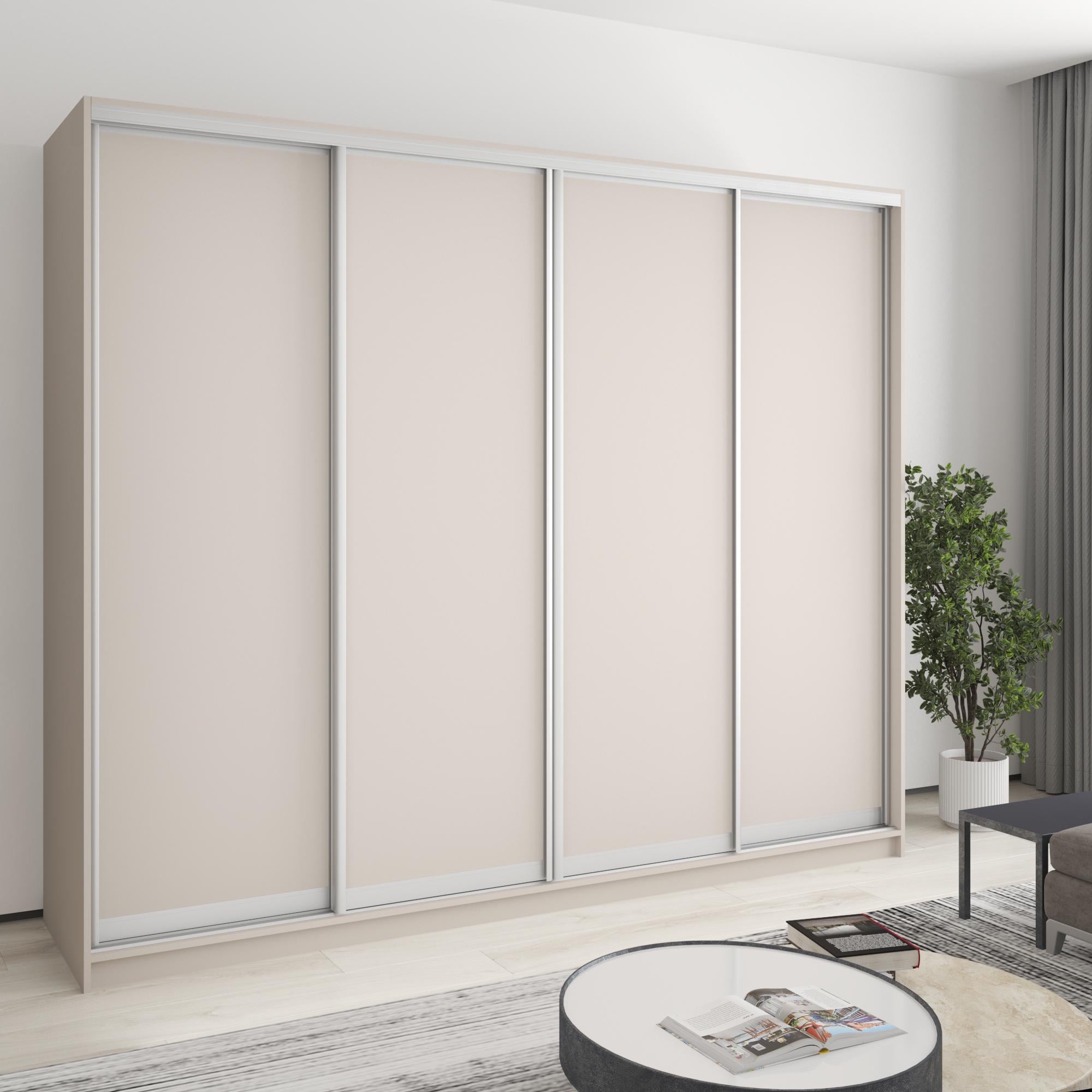 Шкаф-купе четырехдверный MebelStar Стандарт AL 4 ДСП 250x60x210 см Кашемир (MBS-12206)