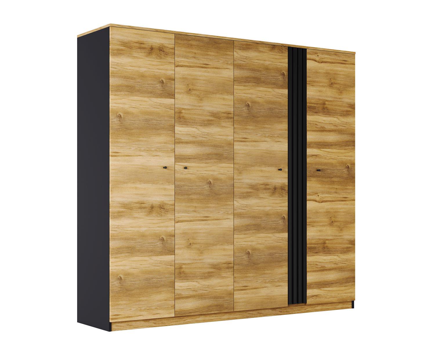 Шкаф Світ меблів Тео 4Д из ДСП Дуб Барокко золотой/Антрацит (51256) Шкаф Світ меблів Тео 4Д из ДСП Дуб Барокко золотой/Антрацит (51256)