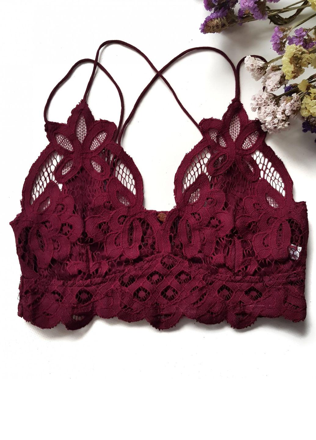 Топ женский кружевной без пуш-апа Infimately 7609 S Бордовый (42)
