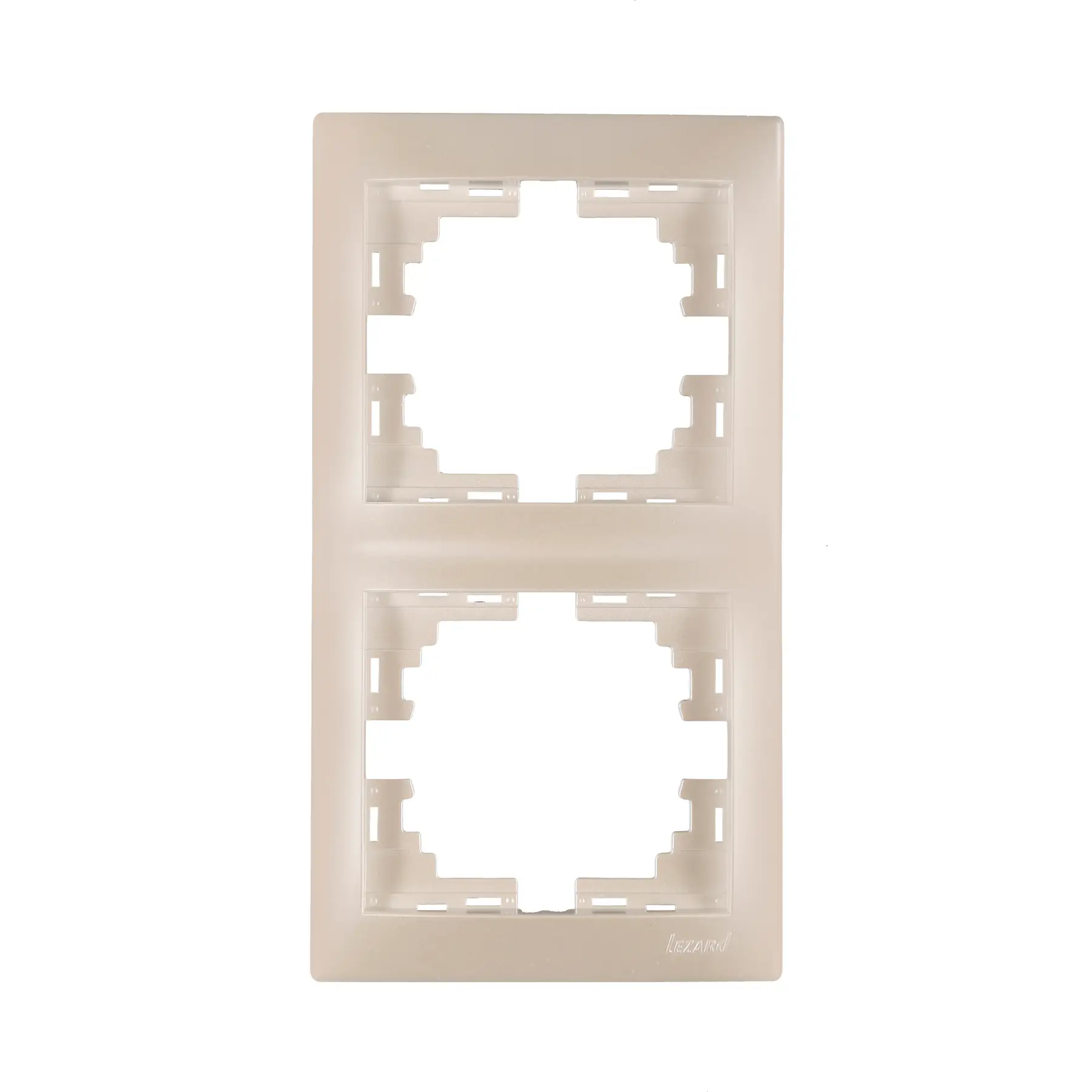 Рамка Lezard Mira 2-местная вертикальная Белый перламутр