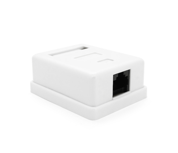 Розетка накладна мережна Ritar з одним портом RJ4 UTP 8P8C Cat-6, White (StR-FTP/8P8CRJ45-1)