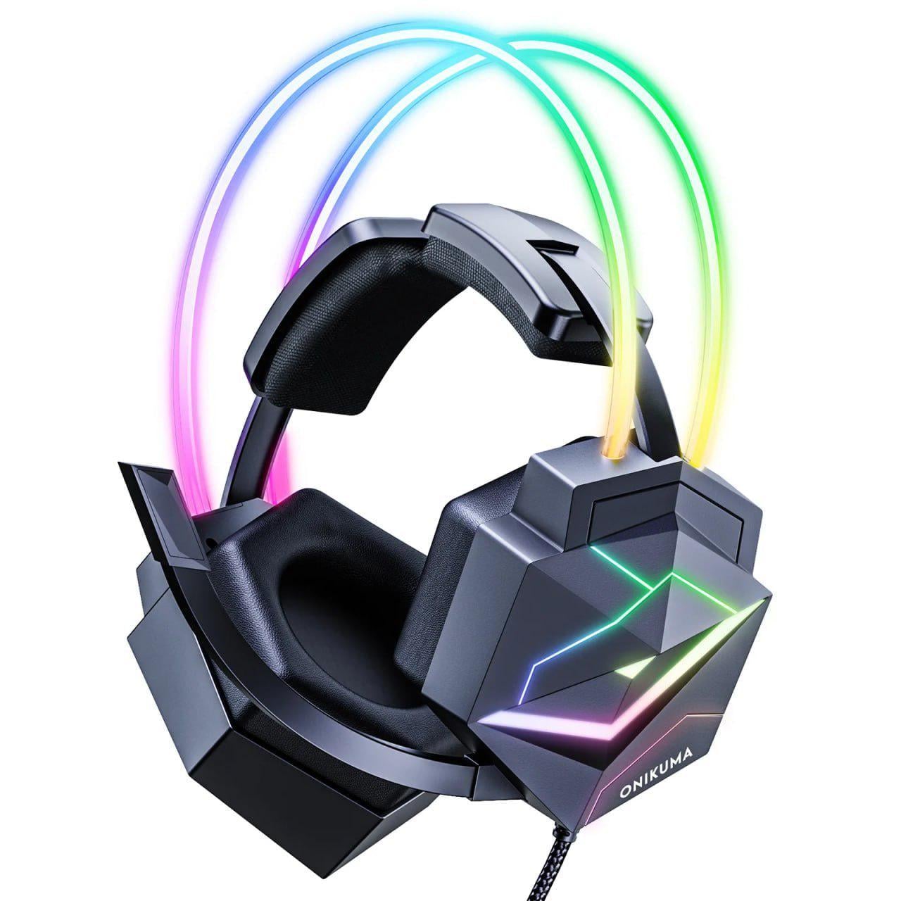 Наушники игровые Onikuma X-10 Max с микрофоном 7.1 объемный звук RGB подсветка (47283747)