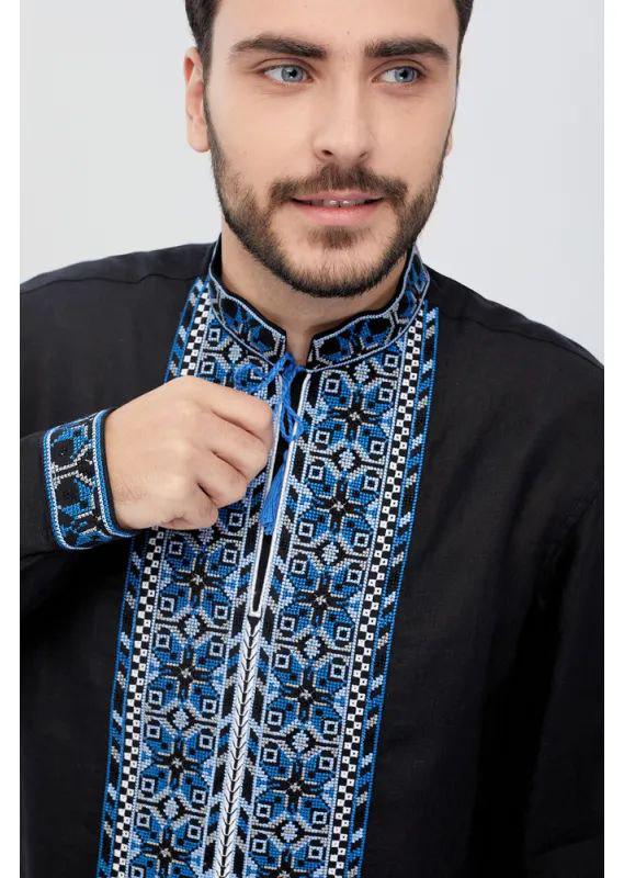 Вышиванка мужская р. 50 Черный (329) - фото 4