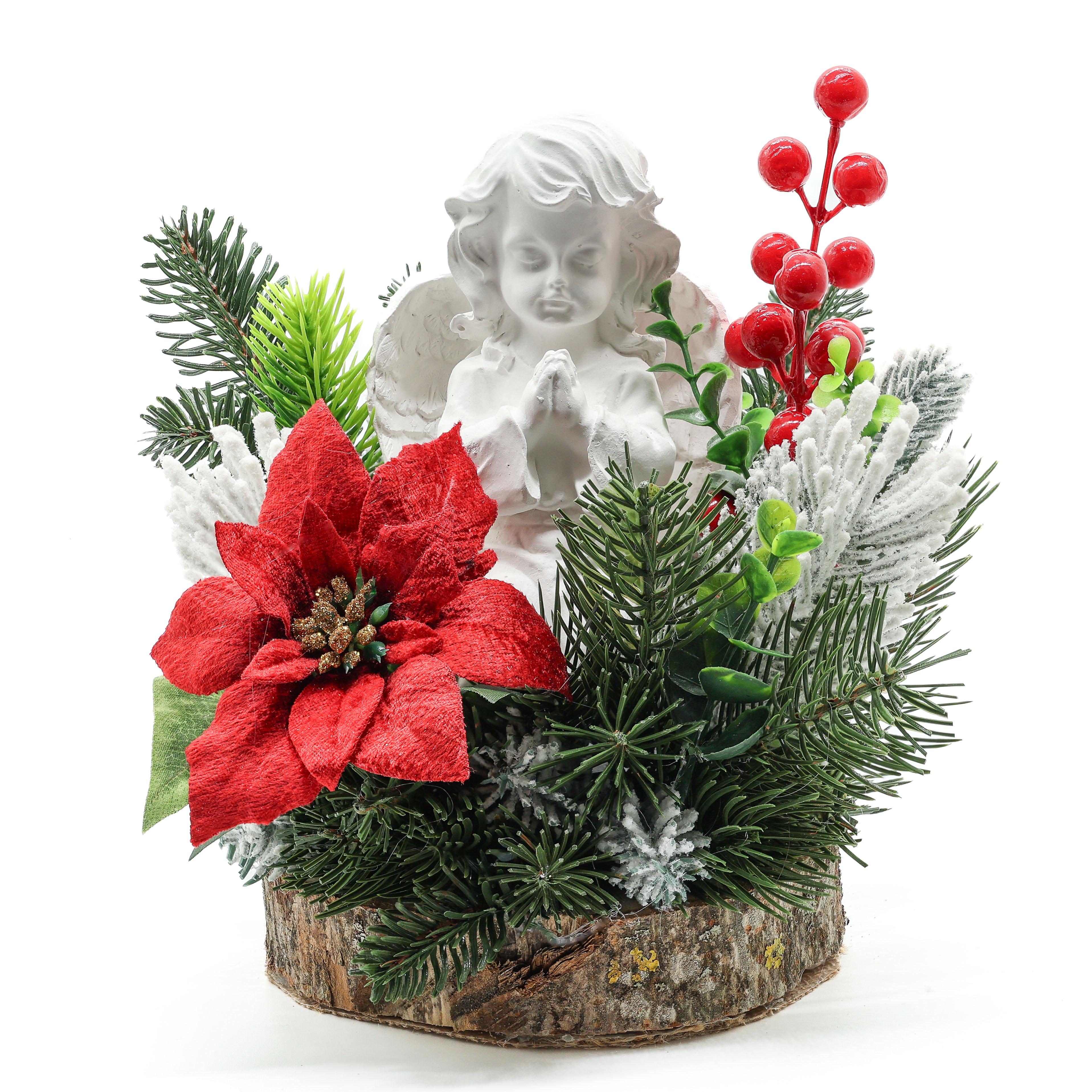 Композиция GALA DECOR с ангелом на березовом спиле (КА2023)