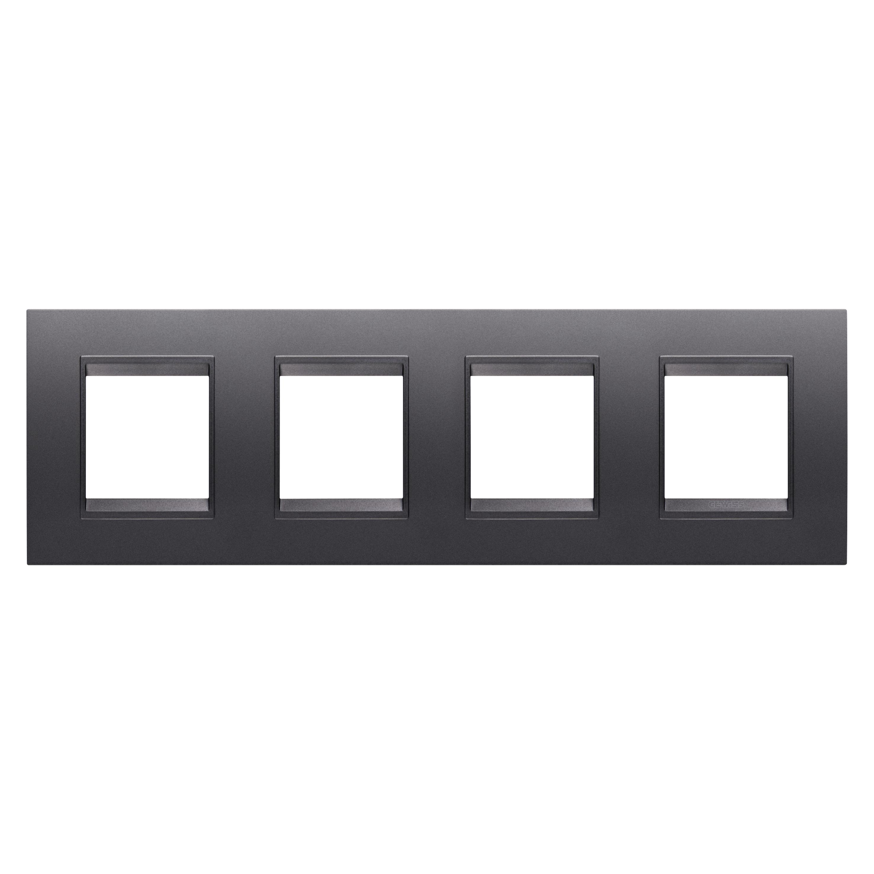 Рамка четырехместная Gewiss Chorusmart LUX горизонтальная технополимер Черный (GW16228YA)