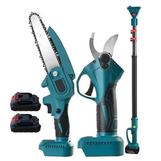 Набір електроінструменту акумуляторний універсальний для саду секатор/пила 6"/телескопічний висоторіз/2 батареї (2104618703)