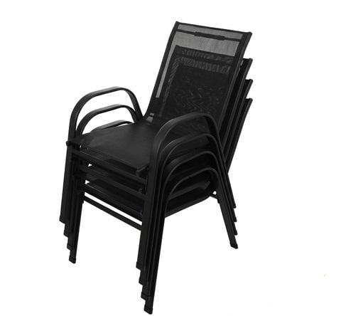 Комплект садовых стульев для террасы балкона и сада 4 шт. Черный
