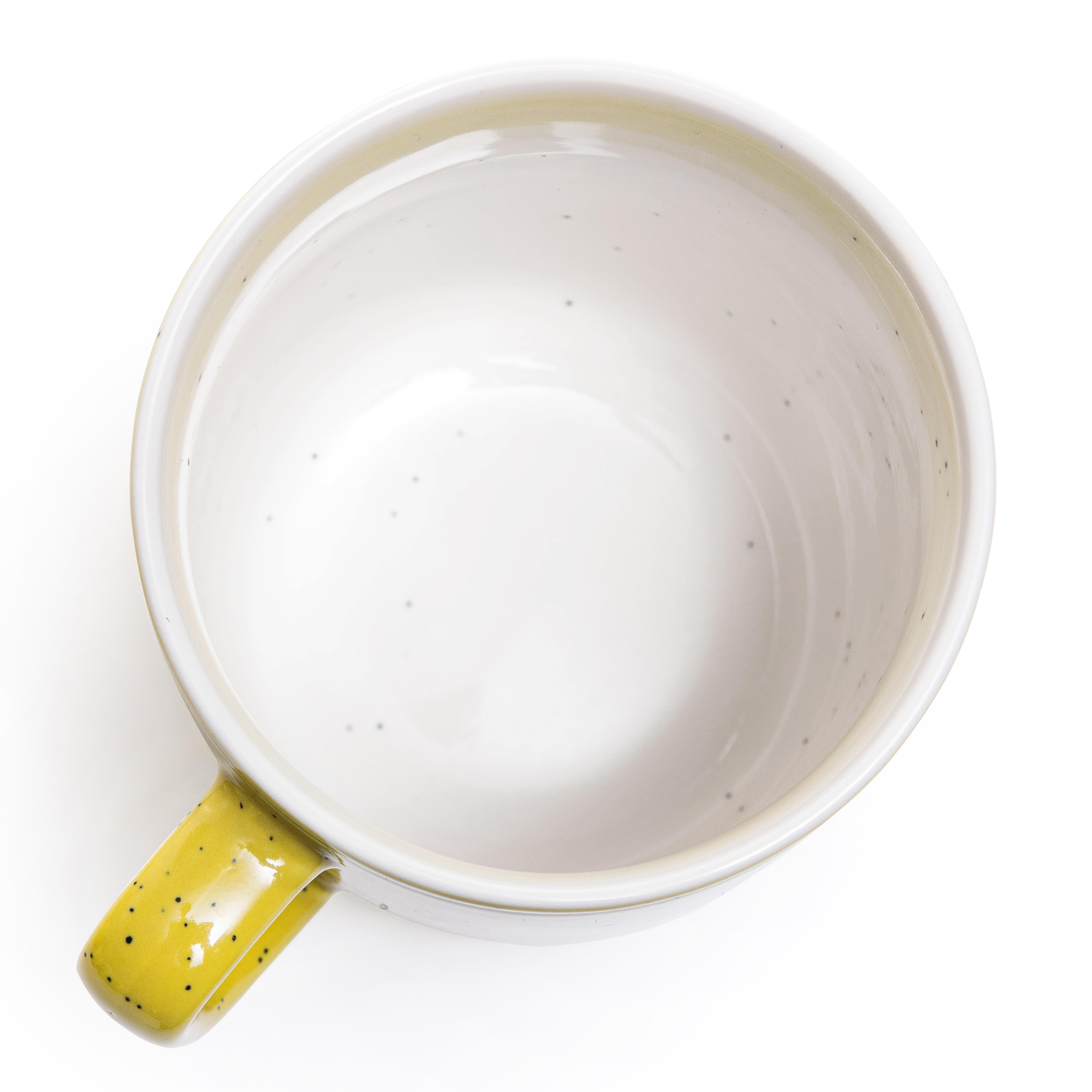 Набор чашек elemi Fish&Chill с подставкой керамика/металл 390 мл 4 шт. Желтый/Голубой (УТ-00094453) - фото 15