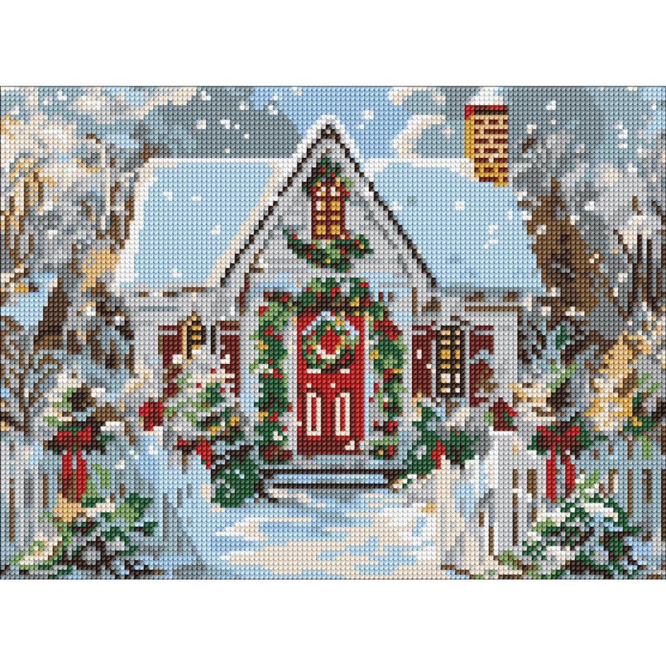 Алмазная мозаика Ideyka Рождественский домик 30x40 см (AMO8103)
