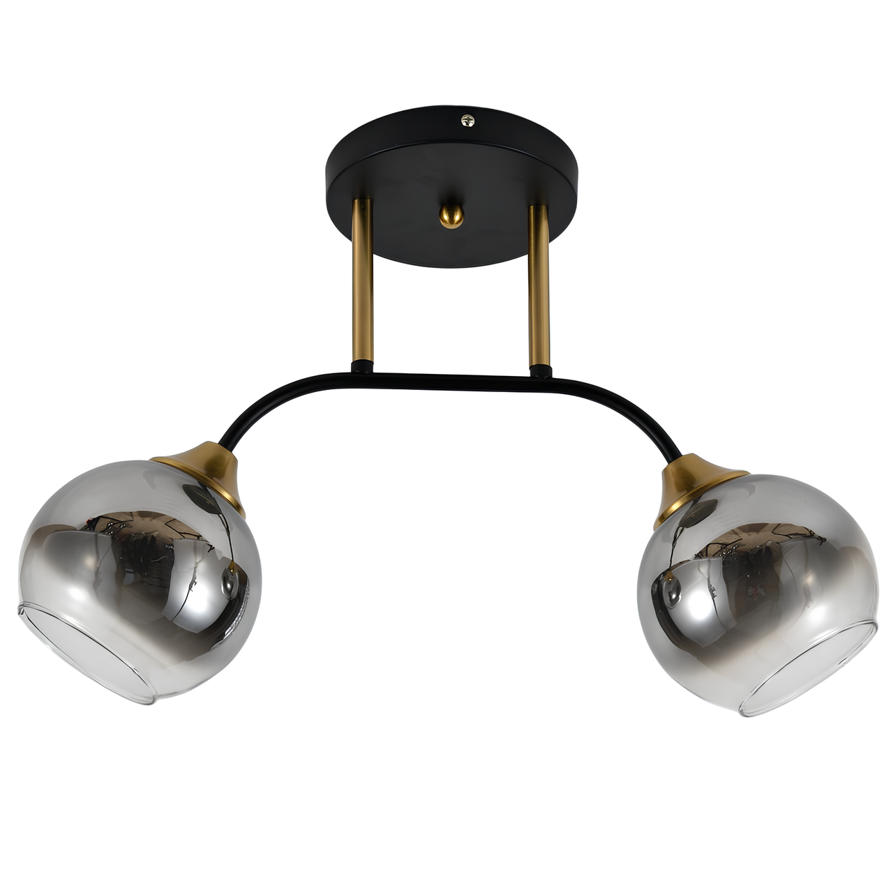 Люстра Sirius на два шаровидных плафона под лампы Е27 Черный/медный (DX2028-2 BK+Copper)