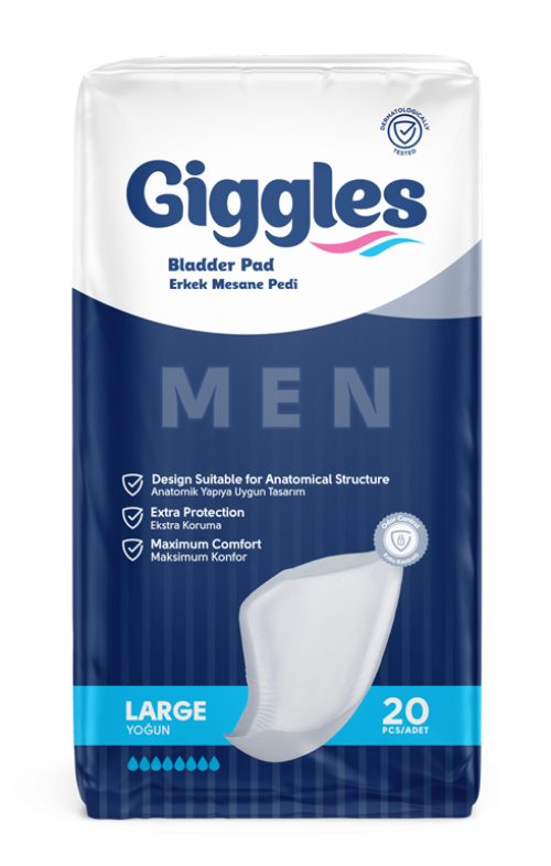 Прокладки урологічні для чоловіків Giggles Bladder Pad Man L 20 шт. 8 крап.
