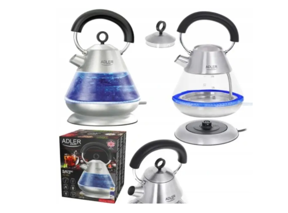 Електрочайник скляний Adler STRIX з підсвічуванням 1,5 л 2200 Вт (28432303) - фото 7