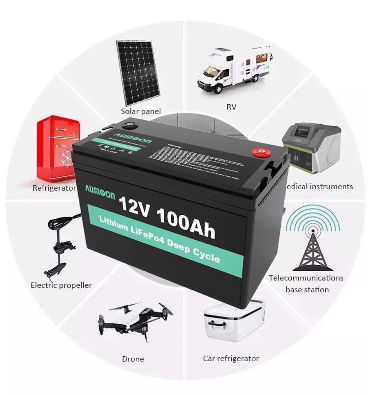 Акумулятор ENERSUN LiFePo4 12V 100AH із вбудованим BMS (1306) - фото 3