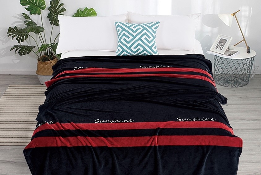 Плед TAGtextil велсофт Черный 200х220 см (ALM1926)