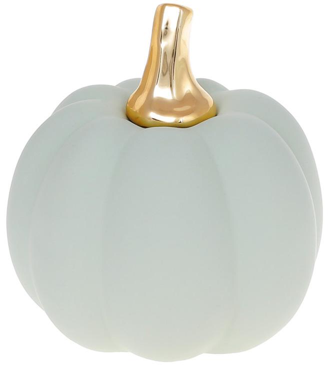 Керамическая фигурка Тыковка с прорезиненным напылением 12,5 см Мятный с золотом (BD-733-507)