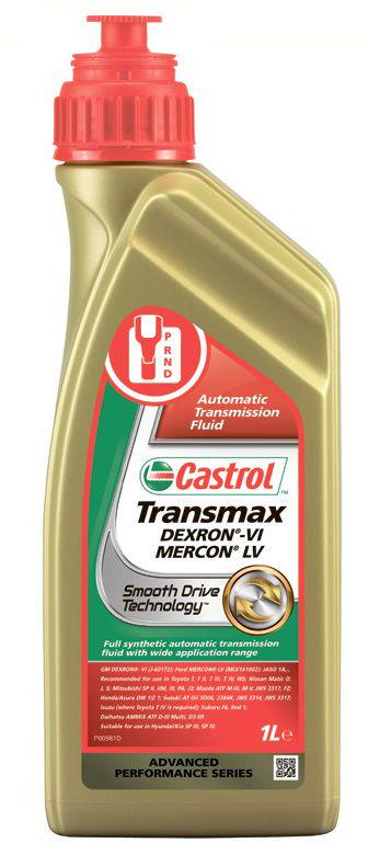 Трансмісійна олива Castrol Transmax ATF DEXRON VI MERCON LV MULTIVEHICLE 1 л (15D73A)